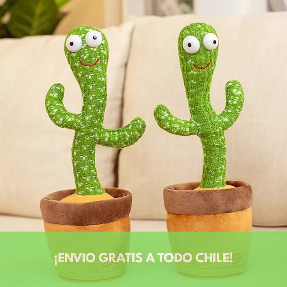 Cactus Bailarín Musical con Repetición de Voz y Luces LED